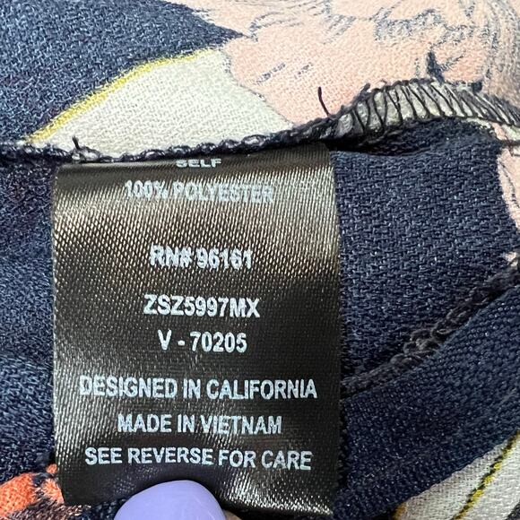 Gypsies & Moondust Jumpsuit XL Navy Blue Floral Lace Up Wide Leg Boho Resort NEW - Picture 15 of 16